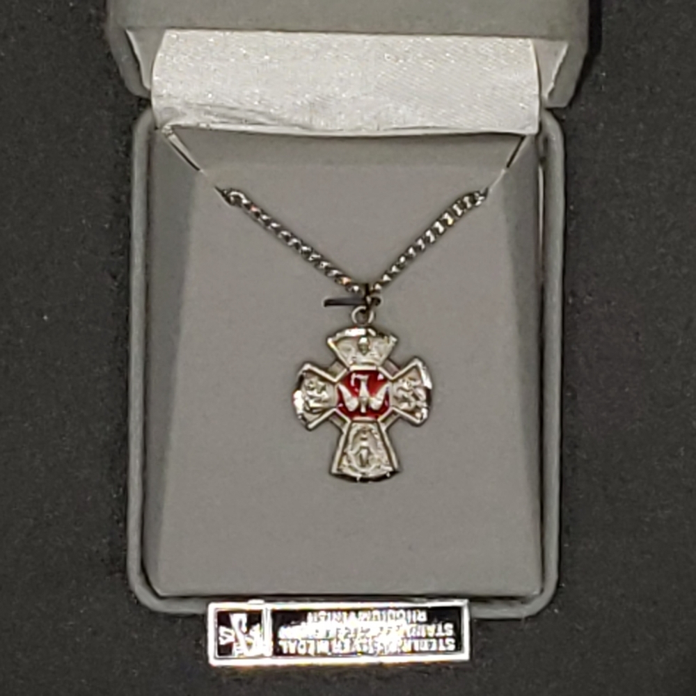 Sterling Silver 4 Way Pendant w/ 18" Chain New